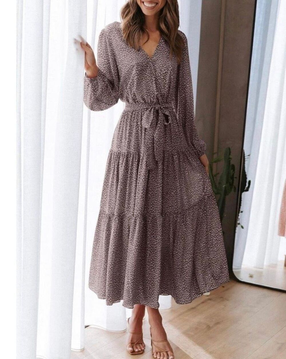 Petal & Pup Printed Long Sleeve Wrap Dress Size 2
